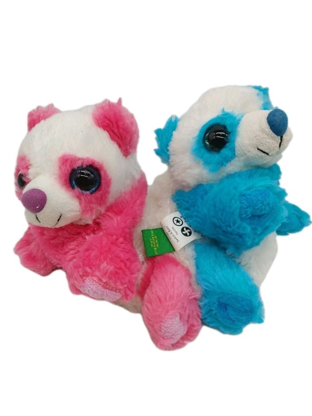 Wild Republic Plush Switch A Rooz Panda Reversible Blue Pink Stuffed Animal READ